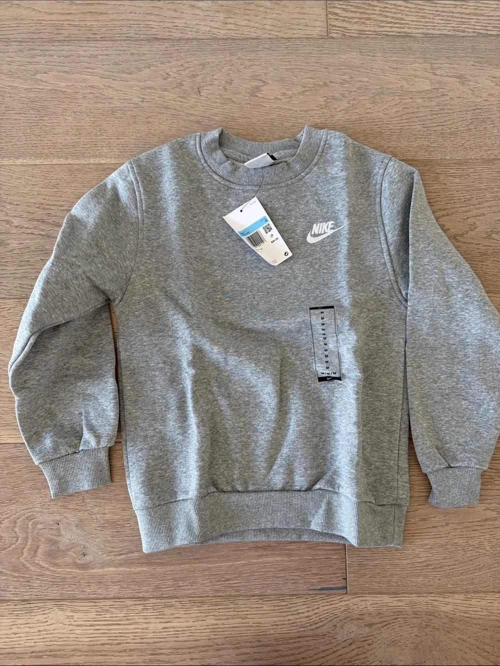 Nike Gray Crewneck Sweatshirt with White Logo